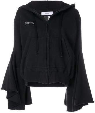 Facetasm bell sleeves zipped hoodie