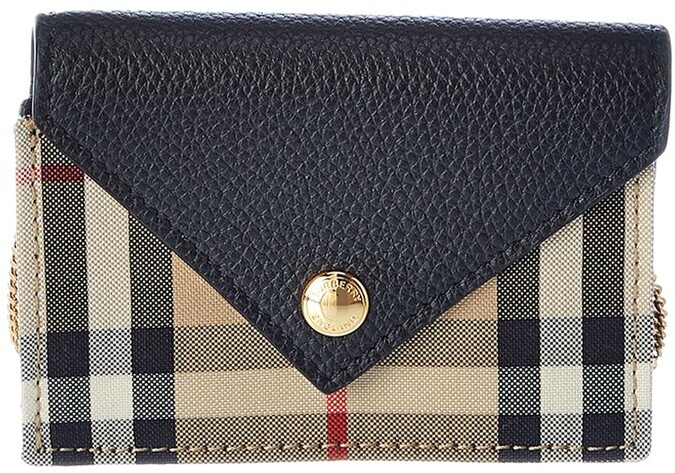 jade vintage check card case on a chain