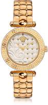 Versace Micro Vanitas PVD Gold Plated Women's Watch w/Baroque White Dial