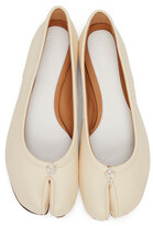 Thumbnail for your product : Maison Margiela Off-White Tabi Ballerina Flats