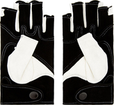Thumbnail for your product : Rick Owens Black & White Leather Colorblock Smokers Gloves