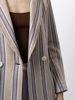 Thumbnail for your product : Coohem Double-Breasted Tweed Striped Blazer