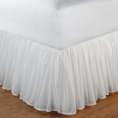 Greenland Home Fashions Cotton Voile White Bed Skirt