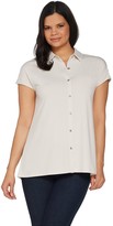 Thumbnail for your product : H by Halston Jet Set Jersey Extended Shoulder Tunic with Collar