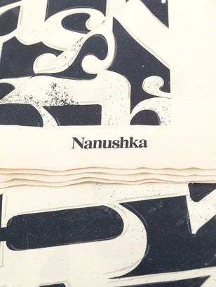 Nanushka Miani logo silk scarf