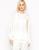 Thumbnail for your product : Lavish Alice Long Sleeve Cape Shirt