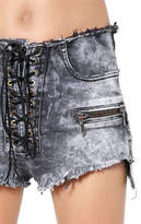 Thumbnail for your product : Unravel Lace-Up Washed Denim Shorts