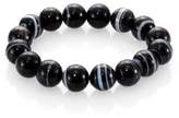 Thumbnail for your product : Nest Black Line Agate Beaded Stretch Bracelet