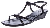 Thumbnail for your product : Prada Sport Patent Leather T-Strap Wedges