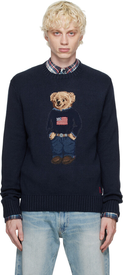 Polo Ralph Lauren Navy Polo Bear Sweater - ShopStyle