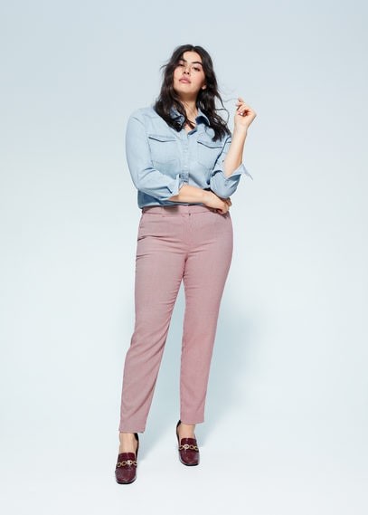 plus size light denim shirt