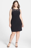 Thumbnail for your product : Adrianna Papell Lace Yoke Banded Dress (Plus Size)