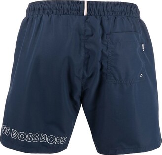 HUGO BOSS Logo-Print Swim Shorts