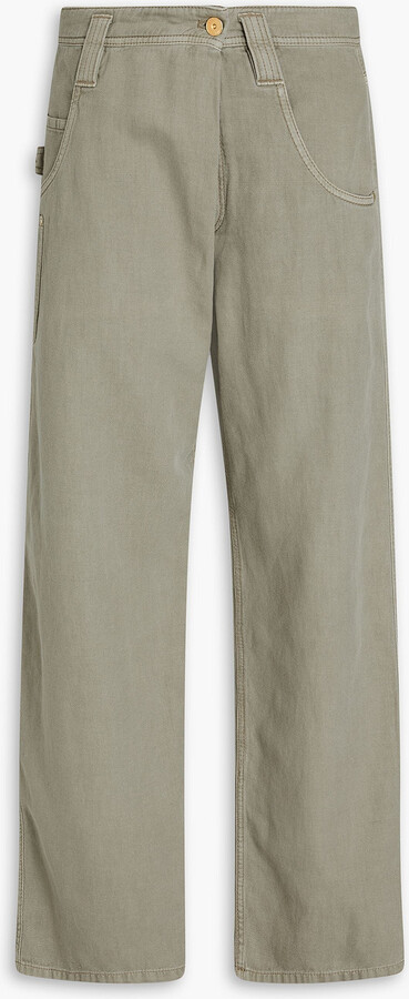 Brunello Cucinelli Cotton and linen-blend twill straight-leg pants