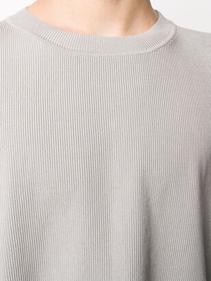 Maison Flaneur Ribbed Short Sleeve Sweatshirt