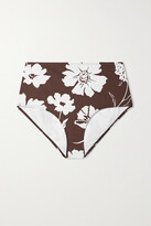 Thumbnail for your product : Tory Burch Floral-print Bikini Briefs - Brown