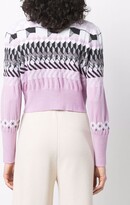 Thumbnail for your product : Barrie Geometric-Pattern Cropped Cardigan