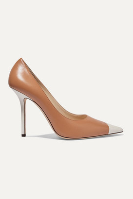 Jimmy Choo Love 100 Two-tone Leather Pumps - Tan - ShopStyle