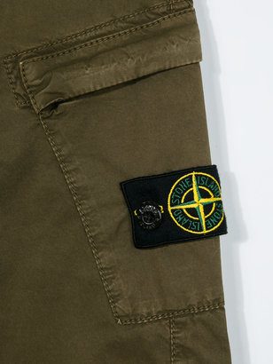 Stone Island Junior logo patch cargo trousers