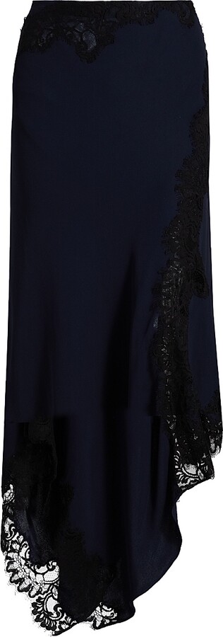 Veronica Beard Women's Hartley Asymmetric Midi-Skirt - Navy - Size 00