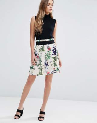 Vero Moda Floral Printed Skater Skirt