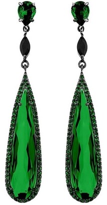 Sally Skoufis Seduction Man-Made Emerald Earrings