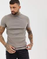 Thumbnail for your product : BEIGE Asos Design ASOS DESIGN muscle fit rib t-shirt with stretch in