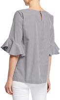 Thumbnail for your product : Calvin Klein Stripe Flutter-Sleeve Top