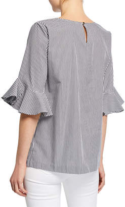 Calvin Klein Stripe Flutter-Sleeve Top
