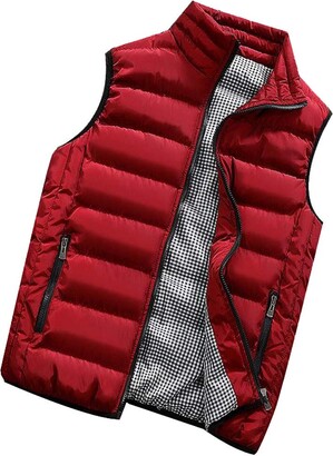 WXZZ Men's Winter Vest with Stand-Up Collar Pockets Outdoor Sports Padded  Quilted Body Warmer Light Weight Puffer Vest Warm Gilet Windproof  Sleeveless Jacket for Hiking Vest - ShopStyle