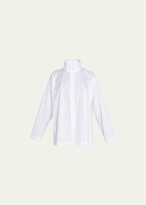 Thumbnail for your product : eskandar Side-Paneled Two-Collar Poplin Shirt (Mid Plus Length)