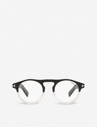 Tom Ford FT5628-B two-tone acetate round-frame eyeglasses