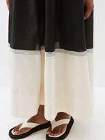 Thumbnail for your product : Lee Mathews Gina Cotton-seersucker Midi Dress - Black White