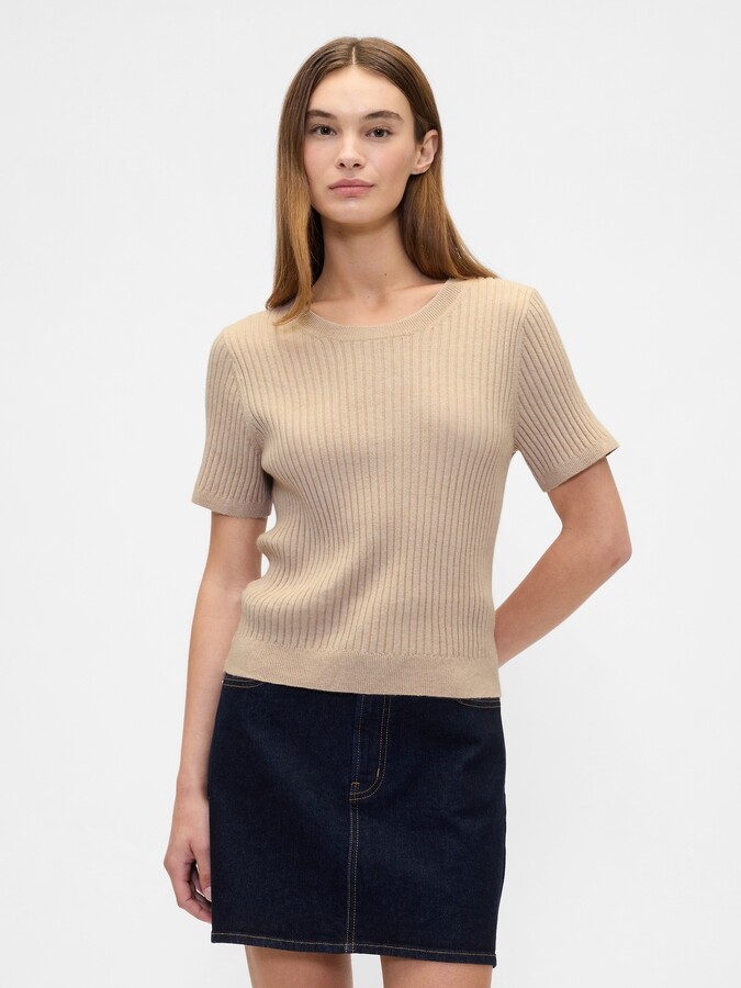 Gap Factory CashSoft Ribbed Crewneck T-Shirt