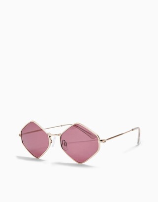 Topshop diamond frame metal sunglasses