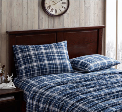 Highline Bedding Co. Edmund Plaid Flannel Turkish Flannel Sheet Set