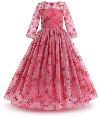 Fille De Fleur Applique Robe De Princesse Demoiselle D'honneur