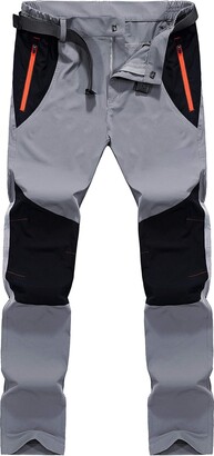 TACVASEN Men's Quick Dry Lightweight Breathable Trousers Outdoor Hiking Pants with Zip Pockets 