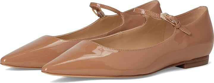 Marc Fisher LTD Trella Women's Flat Shoes Medium Natural Patent Leather : 6.5 M