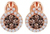 Thumbnail for your product : LeVian 14 Kt Rose Gold 1.40 ct t w Chocolate and Vanilla Diamond Earrings