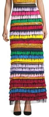 Alice + Olivia Merrill Embellished Rainbow Maxi Skirt