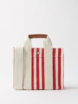 Thumbnail for your product : RUE DE VERNEUIL Tote Xs Striped Canvas And Leather Tote Bag