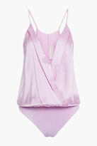 Thumbnail for your product : Mason by Michelle Mason Wrap-effect Silk-satin Jacquard Bodysuit