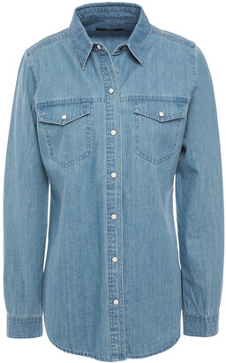 women's snap button denim shirt
