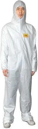 Condor 30C578 Hooded Disposable Coveralls, 2XL, White, zipper
