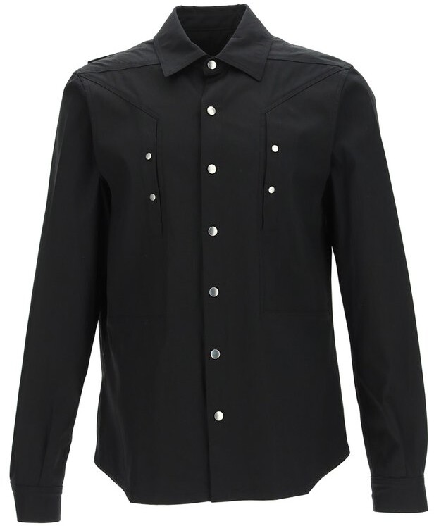 Rick Owens PressStud Fastened Straight Hem Shirt ShopStyle