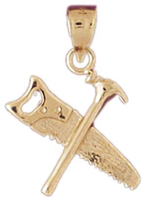 Noble Collections 14k Gold Saw and Hammer Pendant (19 x 22 mm)