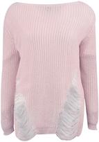 Thumbnail for your product : boohoo Emma Distressed Fine Knit Jumper