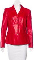 Thumbnail for your product : Rena Lange Leather Notch-Lapel Jacket