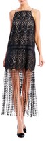 Thumbnail for your product : Nicole Miller Lace and Fringe Tank Dress